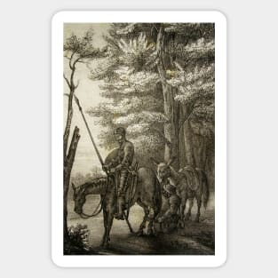 Don Quixote Antique Engraving Sticker